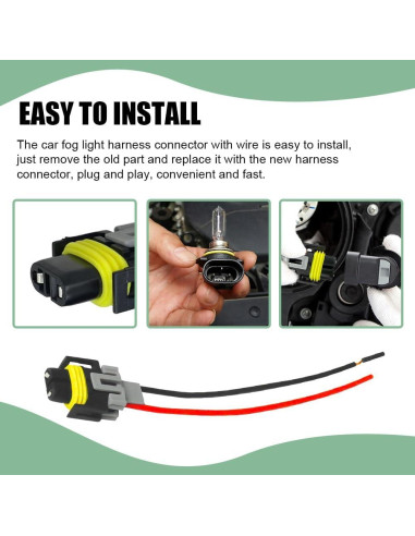 Conector de Arnés de Luz Antiniebla H8/H9/H11 Tecledsn 4PCS