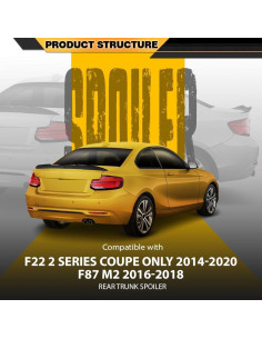 Alerón Trasero BMW F22 2 Series Coupe 2014-2020 Negro Brillante 2