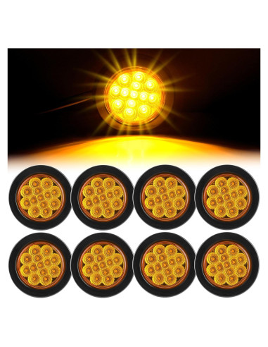 8 Luces Marcadoras LED Ámbar 2.5" Traberm para Remolque