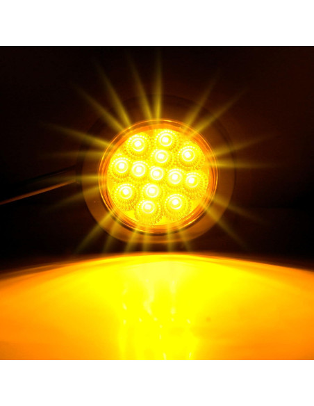 8 Luces Marcadoras LED Ámbar 2.5" Traberm para Remolque