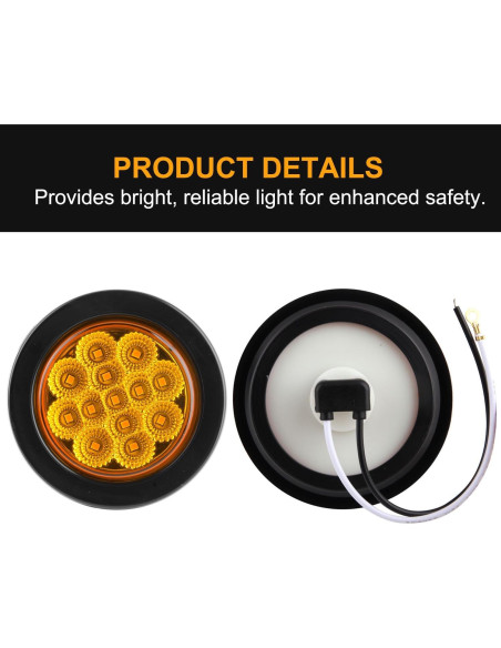 8 Luces Marcadoras LED Ámbar 2.5" Traberm para Remolque