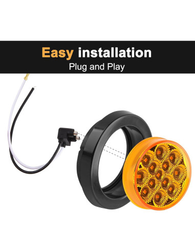 8 Luces Marcadoras LED Ámbar 2.5" Traberm para Remolque