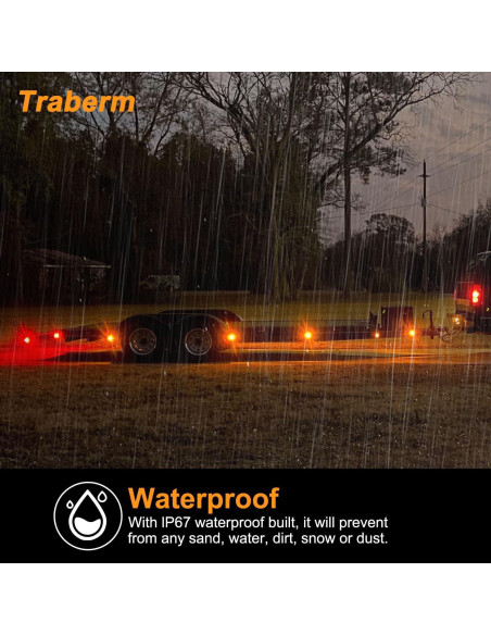 8 Luces Marcadoras LED Ámbar 2.5" Traberm para Remolque