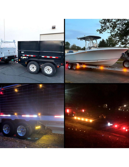 8 Luces Marcadoras LED Ámbar 2.5" Traberm para Remolque
