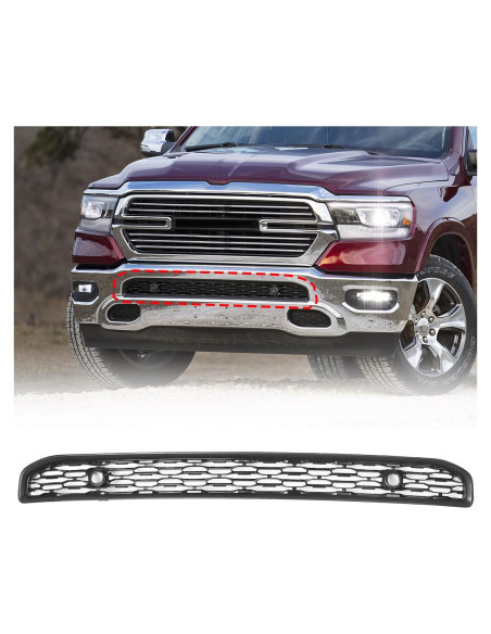 Parrilla Inferior Parachoques Delantero VLINCAR Dodge Ram 1500 2019-2022