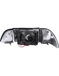 Juego de Faros de Cristal Negros SPPC para Ford Mustang 2