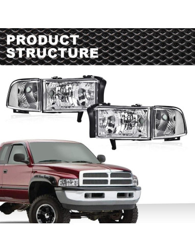 Faros CNNELL para Dodge Ram 1500 2500 3500 1994-2002