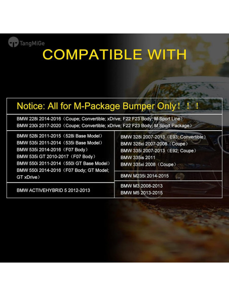 Luces Antiniebla TangMiGe H11 para BMW F22 F23 E92 E93 2007-2020