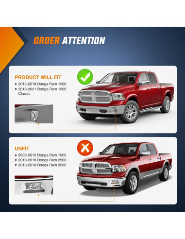 Luces Antiniebla Nilight para Dodge Ram 1500 2013-2021