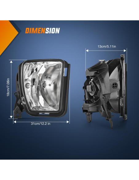 Luces Antiniebla Nilight para Dodge Ram 1500 2013-2021