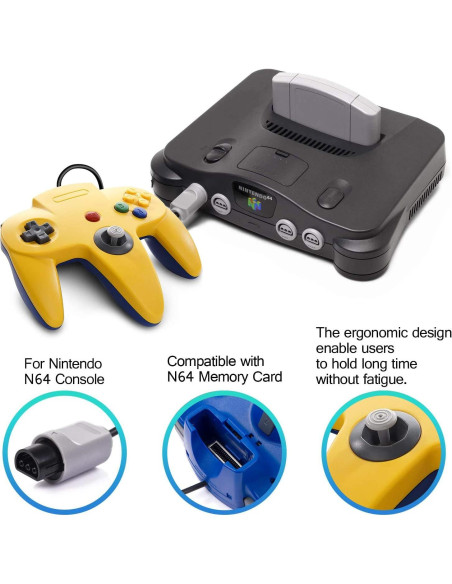 Controlador N64 miadore Amarillo y Azul para Consola
