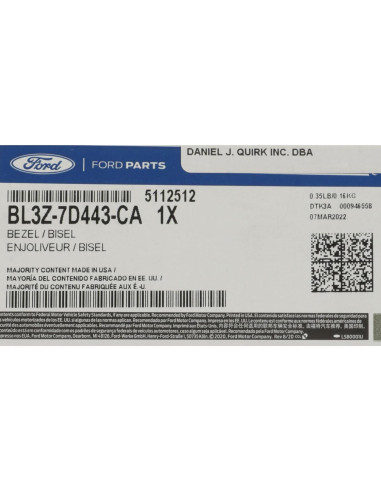 Cubierta Selector Engranajes Ford Raptor 2011-2014 OEM