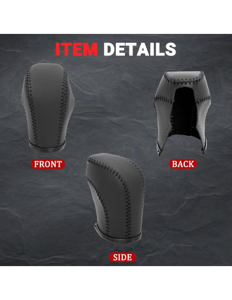 Cubierta de pomo de cambio AICARS de cuero negro para Volkswagen