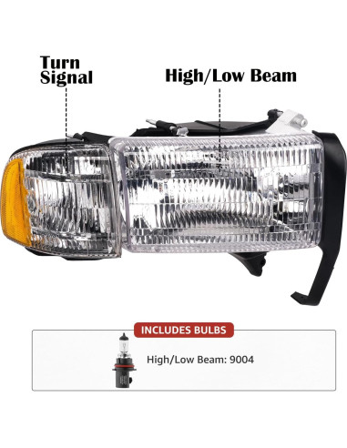 Faros APSVE para Dodge Ram 1500 1994-2001 y 2500-3500