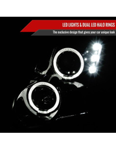 Faros Proyector Halo Duales Instyleparts para Ford Fusion 2006-2009 2