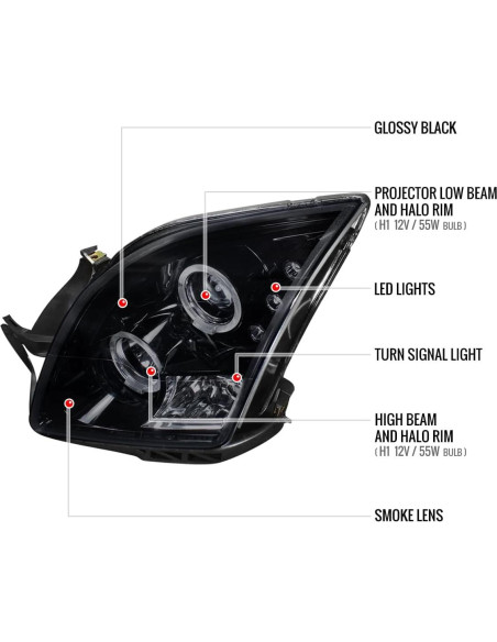 Faros Proyector Halo Duales Instyleparts para Ford Fusion 2006-2009