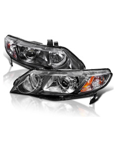 Faros Proyector Spec-D Tuning Negro para Honda Civic 2006-2011
