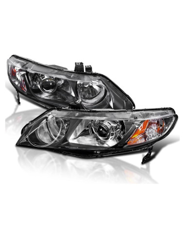 Faros Proyector Spec-D Tuning Negro para Honda Civic 2006-2011