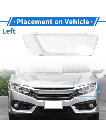 Cubierta de Lente de Faro VekAuto para Audi Q3 2012-2015