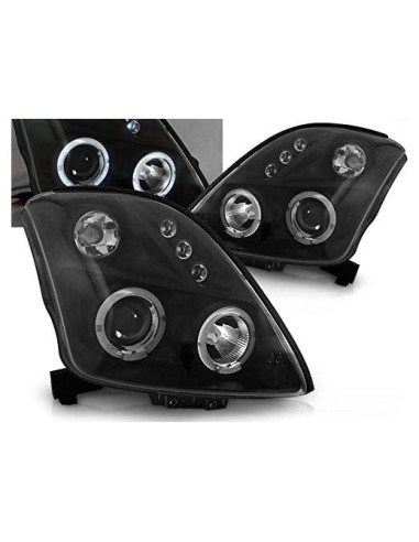Faros delanteros GV-ZONE para Suzuki Swift 2005-2010, negros
