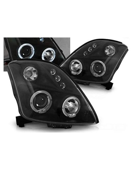 Faros delanteros GV-ZONE para Suzuki Swift 2005-2010, negros