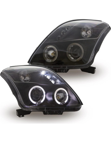 Faros delanteros GV-ZONE para Suzuki Swift 2005-2010, negros