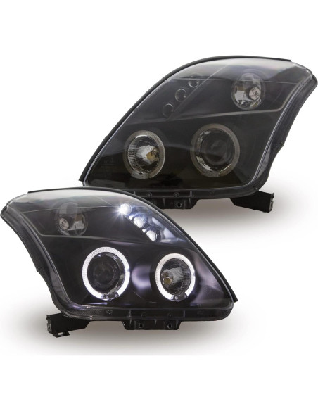 Faros delanteros GV-ZONE para Suzuki Swift 2005-2010, negros
