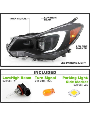 Faros Proyector LED ACANII para Subaru Impreza 2012-2015