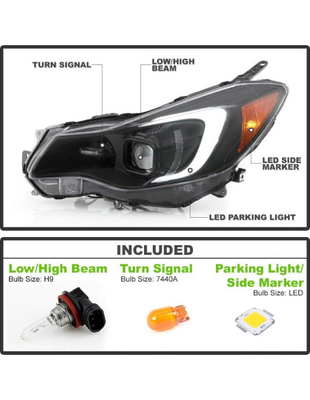 Faros Proyector LED ACANII para Subaru Impreza 2012-2015