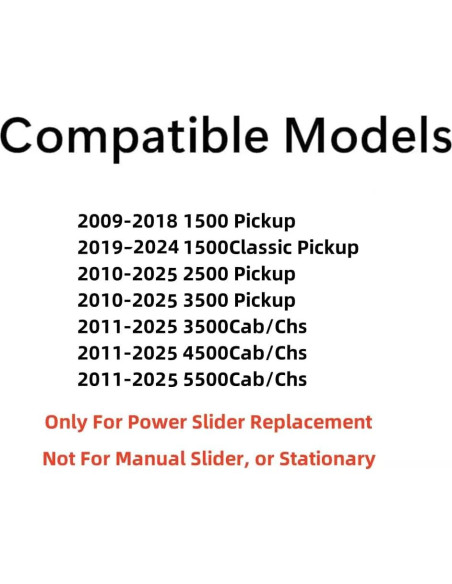 Ventana Trasera Deslizante Eléctrica Dodge Ram 2009-2024