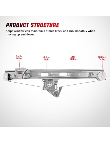 Regulador de Ventana Lateral Trasero Nilight Wind-751 para BMW E46