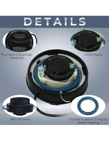 Tapa de Gas Anleecap 2224700205 para Mercedes Benz CLA CLS E GLA