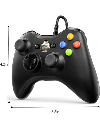 Controlador VOYEE 360 PC por Cable Negro con Joystick Mejorado