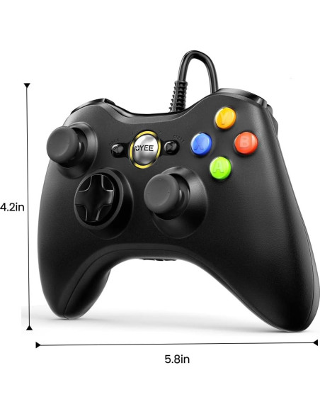 Controlador VOYEE 360 PC por Cable Negro con Joystick Mejorado