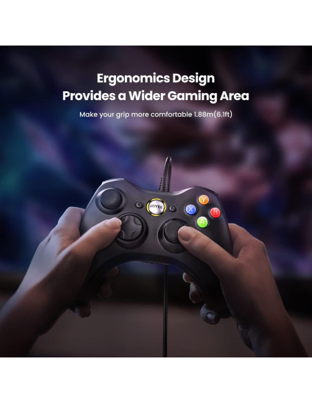 Controlador VOYEE 360 PC por Cable Negro con Joystick Mejorado