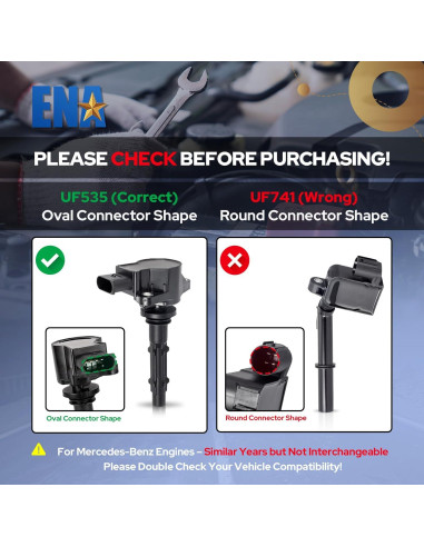 ENA 8 Bobinas de Encendido y 8 Bujías Platino para Mercedes