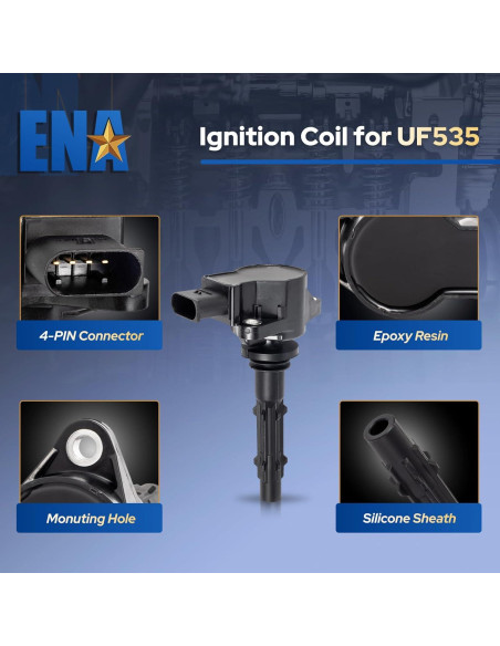 ENA 8 Bobinas de Encendido y 8 Bujías Platino para Mercedes