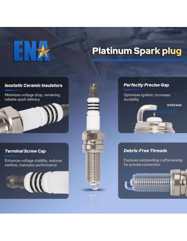 ENA 8 Bobinas de Encendido y 8 Bujías Platino para Mercedes