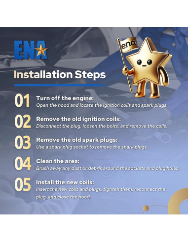 ENA 8 Bobinas de Encendido y 8 Bujías Platino para Mercedes