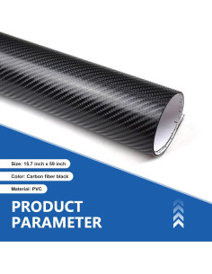 Calcomanía de Fibra de Carbono SLIMI 4D 40x150cm Negro 2