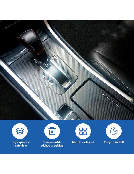 Calcomanía de Fibra de Carbono SLIMI 4D 40x150cm Negro