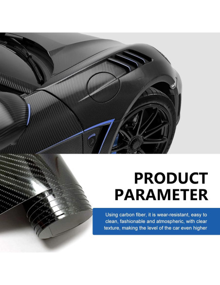 Calcomanía de Fibra de Carbono SLIMI 4D 40x150cm Negro