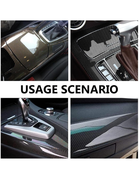 Calcomanía de Fibra de Carbono SLIMI 4D 40x150cm Negro