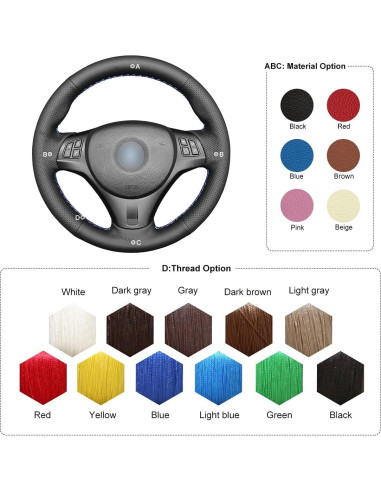 Funda de Volante MEWANT para BMW E81 E82 E87 E88 E90 E91 E92 E93