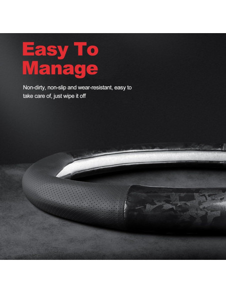 Manga de Volante Ergocar Tipo D 37-38cm Carbono y Cuero