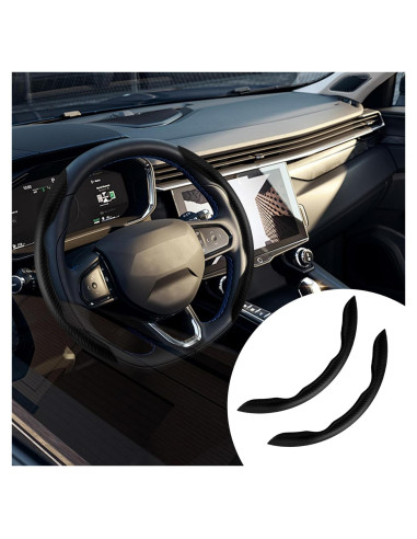 Funda de Volante de Coche DWARFOO Fibra de Carbono Negra 38cm