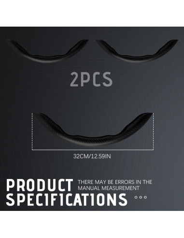 Funda de Volante de Coche DWARFOO Fibra de Carbono Negra 38cm