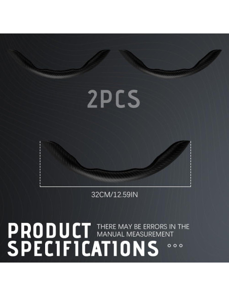 Funda de Volante de Coche DWARFOO Fibra de Carbono Negra 38cm