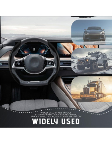 Funda de Volante de Coche DWARFOO Fibra de Carbono Negra 38cm