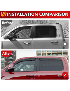 Deflector de Ventana Lateral Xipoo para Dodge Ram 1500 Crew Cab 2019-2025 2